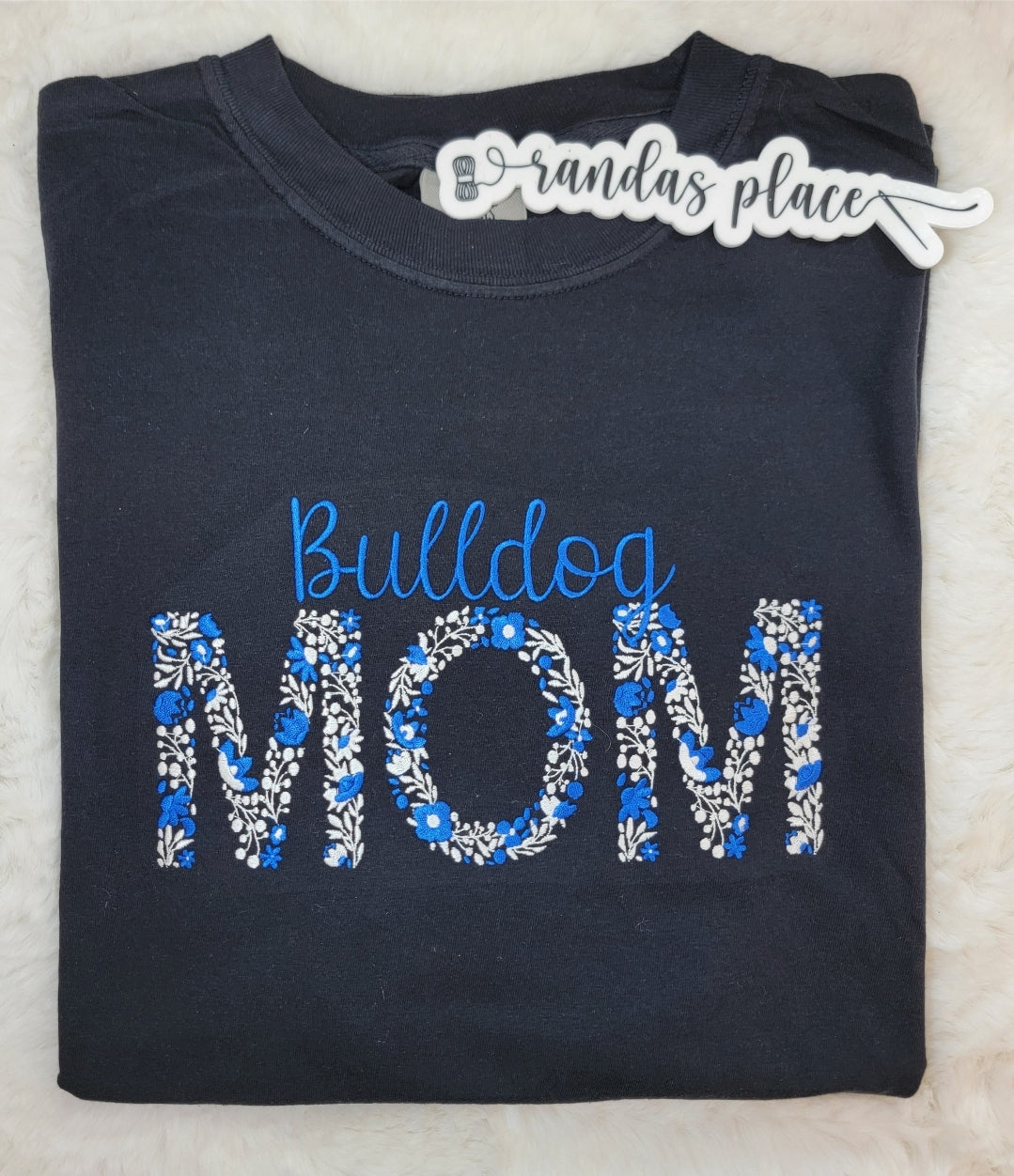 Bulldog Mom Floral Tee