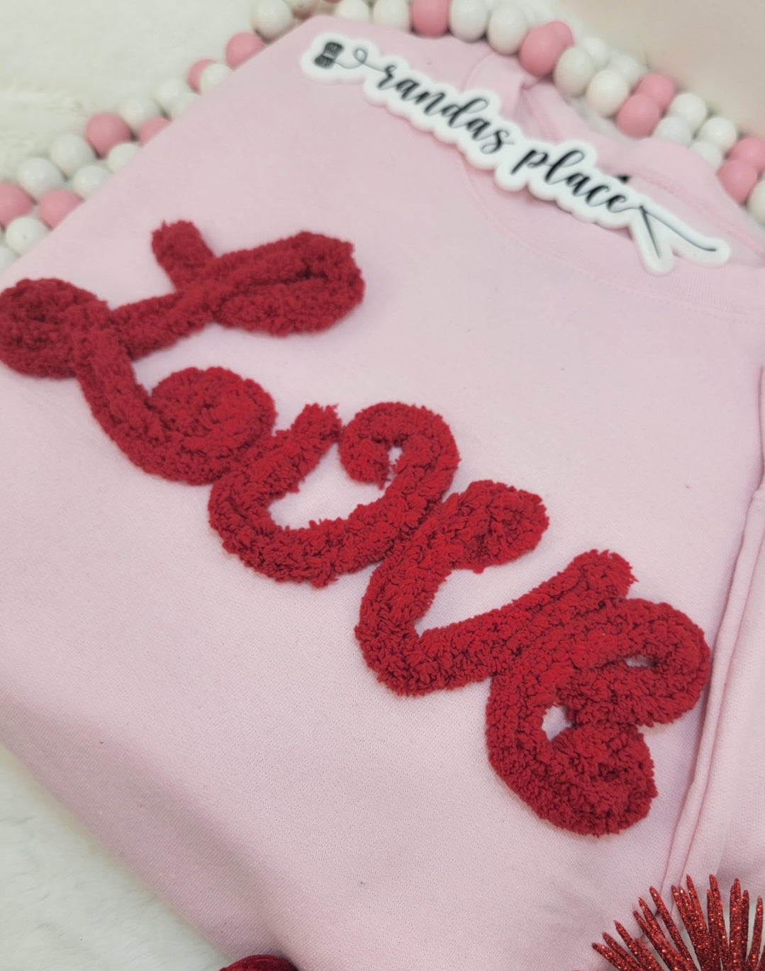 LOVE Chenille Yarn Valentine Crewneck