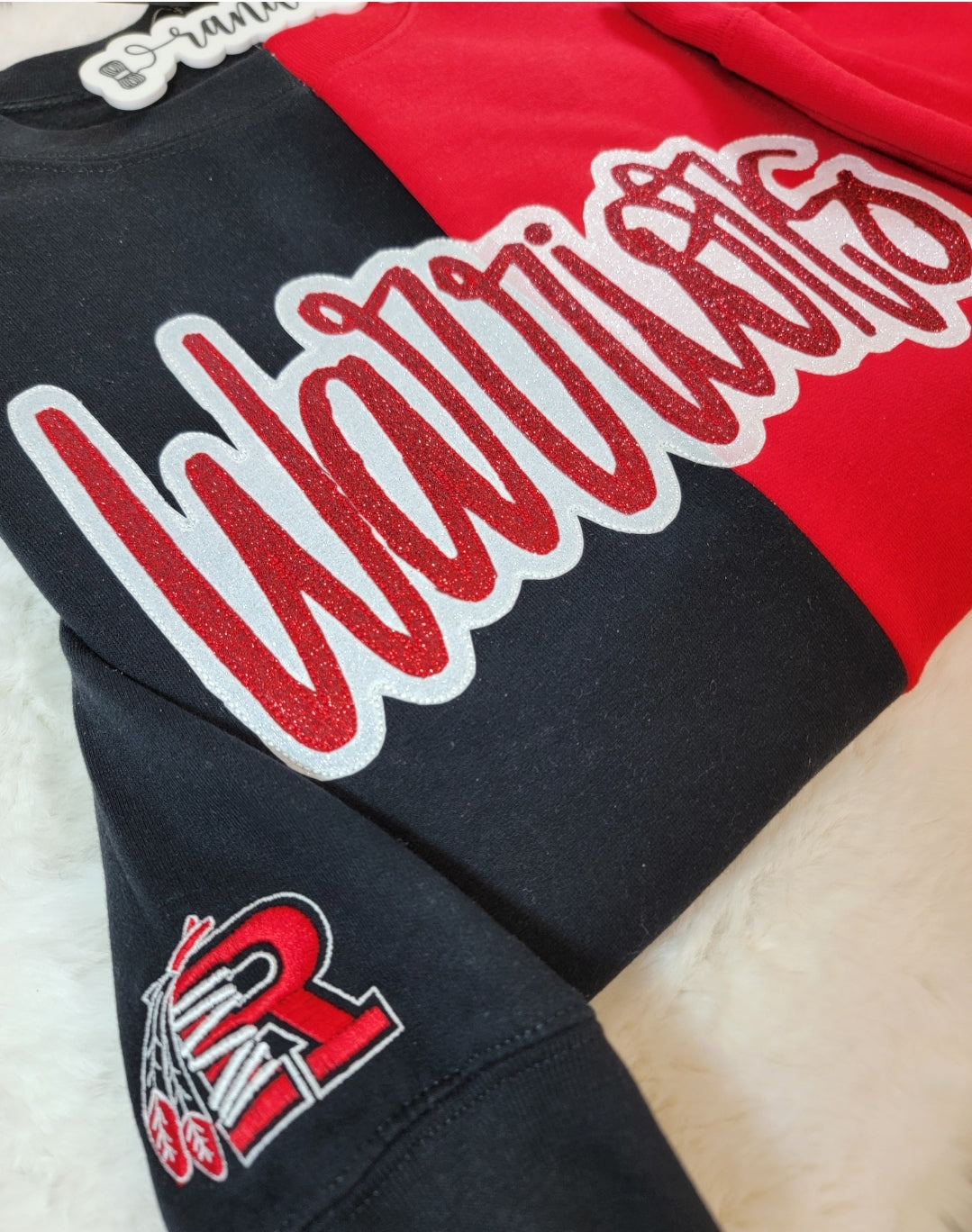 Rogersville Warriors Split Sparkle Crewneck