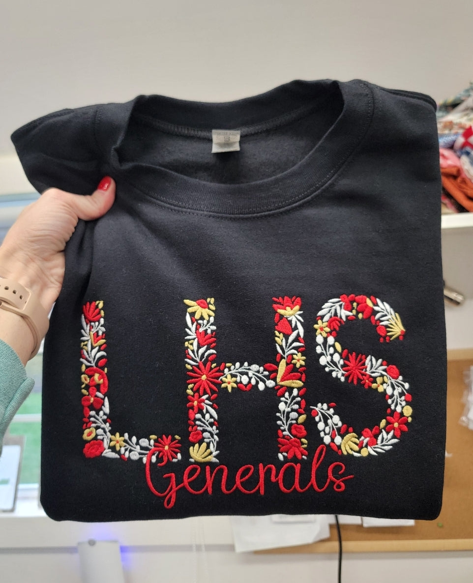 Lee High Generals Floral Crewneck