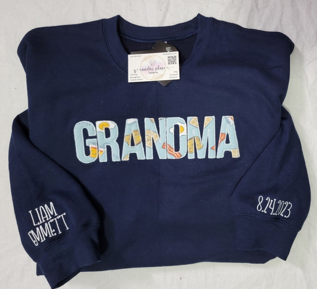 Custom GRANDMA Crewneck with Infant Apparel