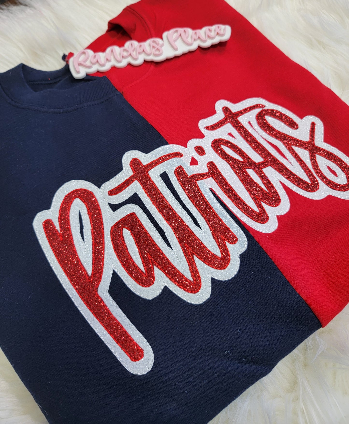 Patriots Split Sparkle Crewneck