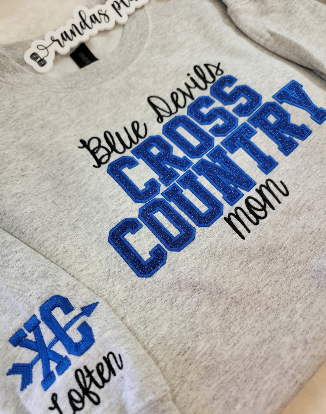 Gate City Blue Devils Cross Country Sparkle Crewneck