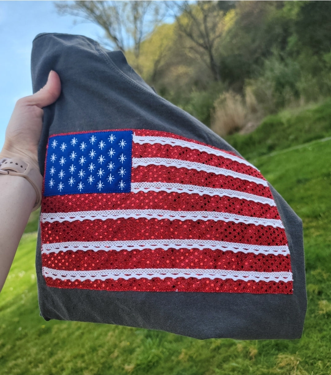 American Flag Ribbon Tee