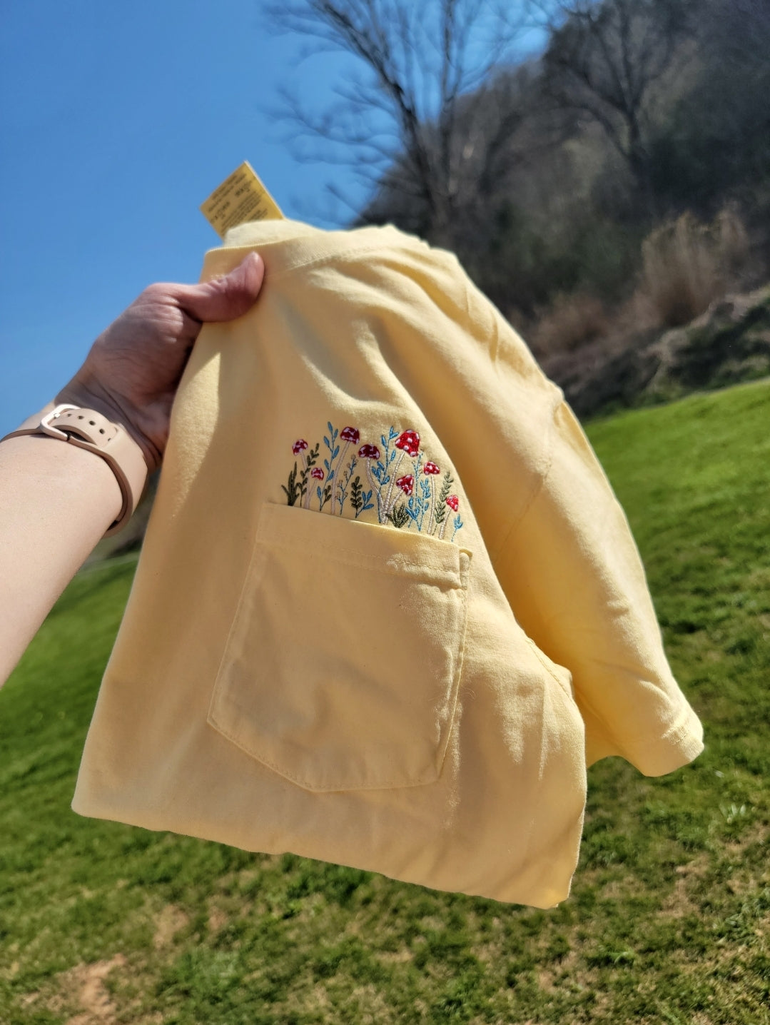 Mushroom Floral Pocket Tee