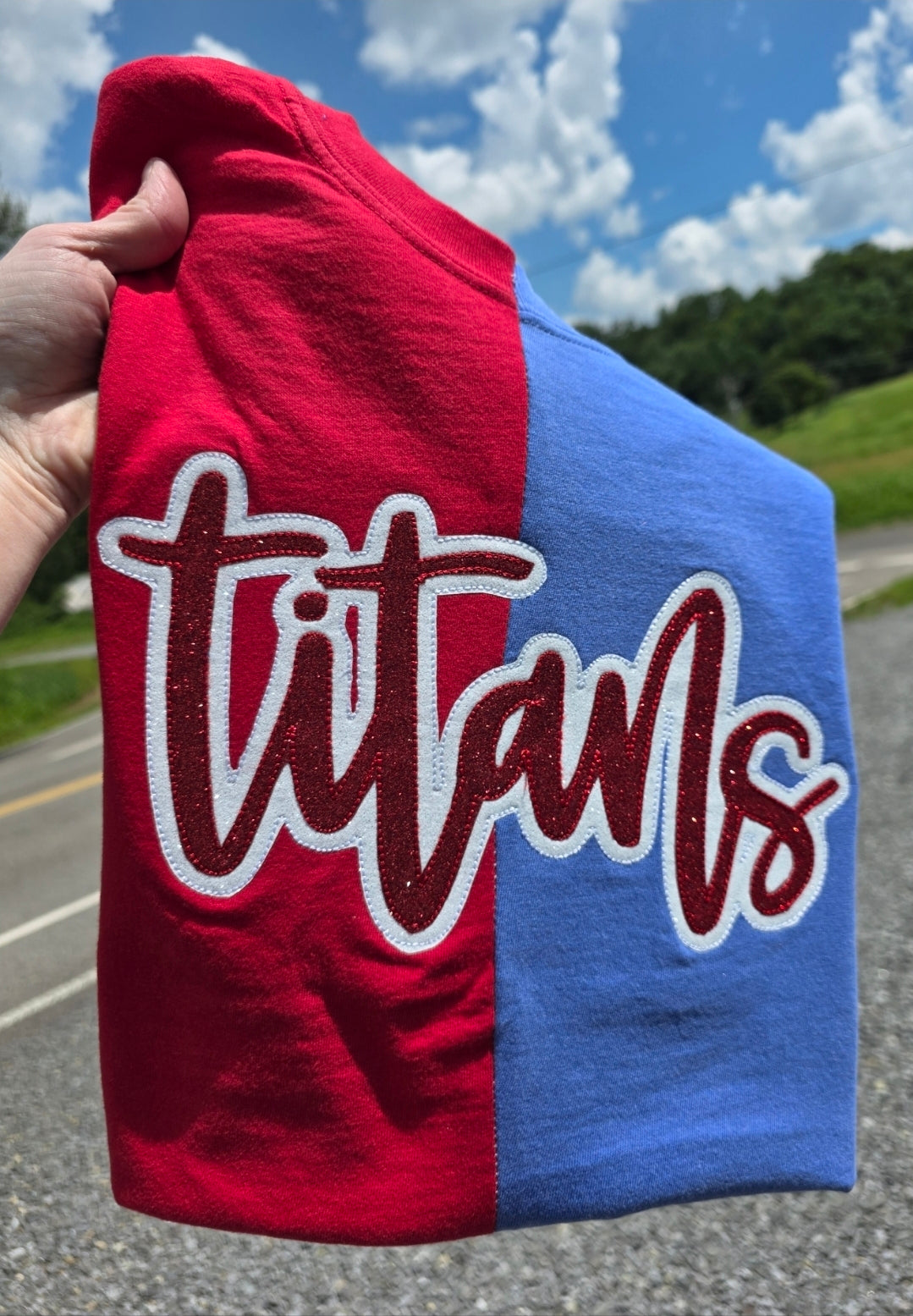 Twin Springs Titans Split Sparkle Tee