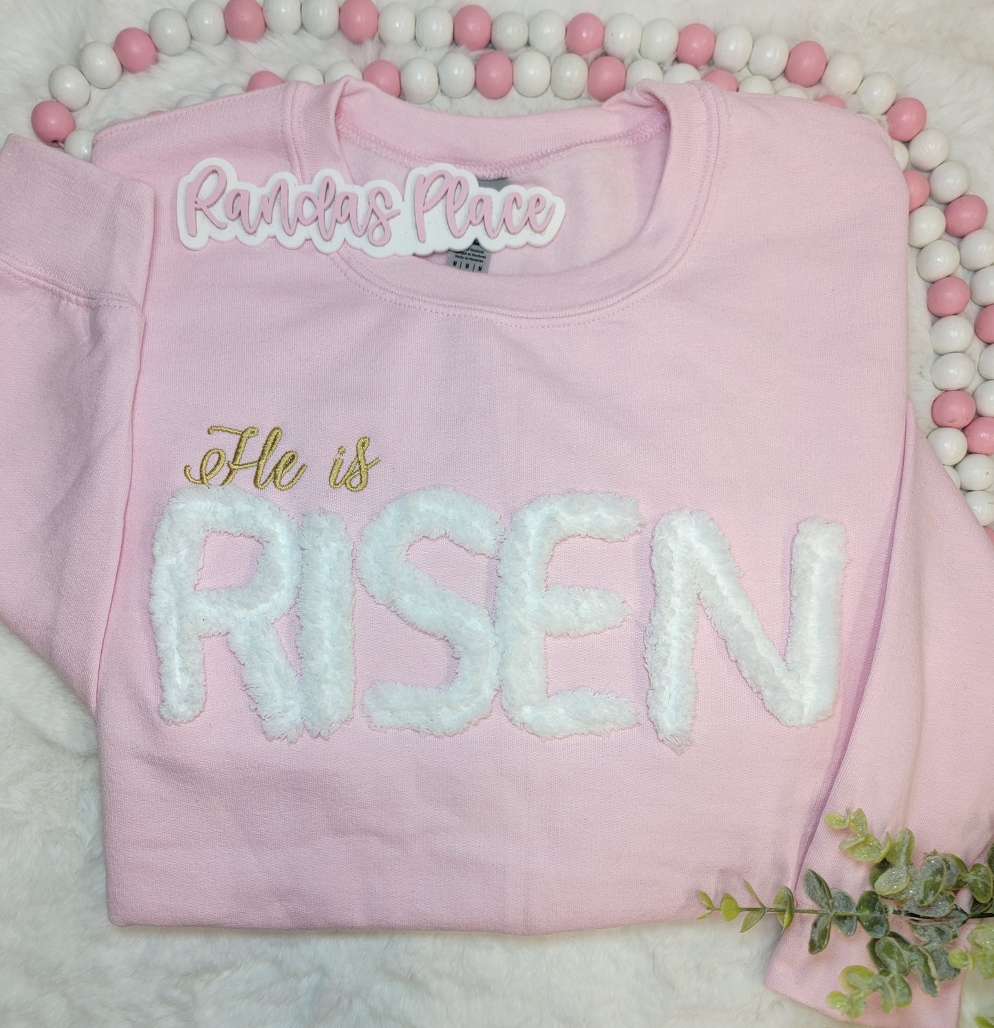 He is Risen Chenille Yarn Crewneck