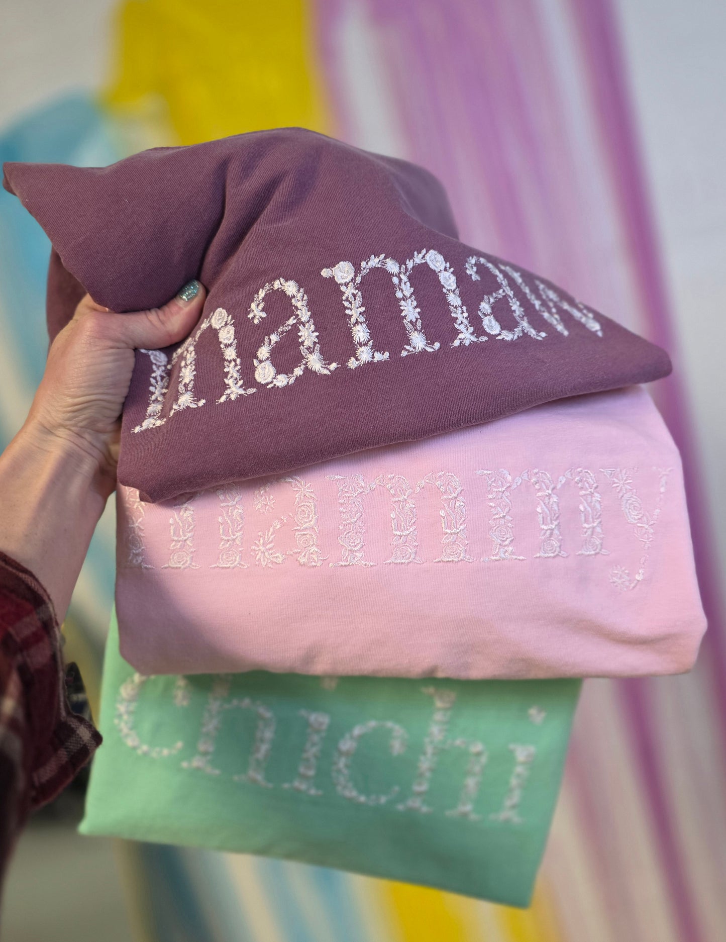 Floral Comfort Colors Custom Name Tee