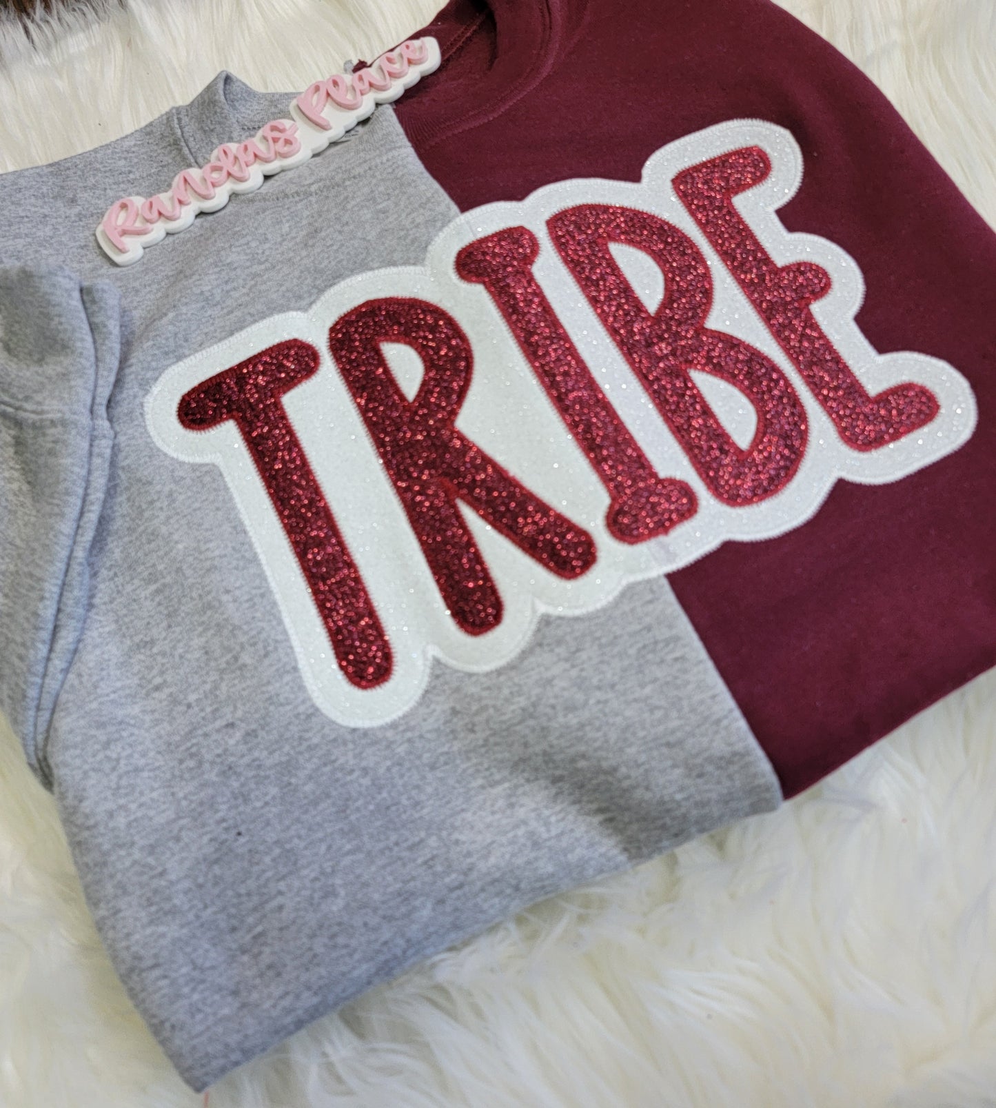 Tribe Manuscript Split Sparkle Crewneck