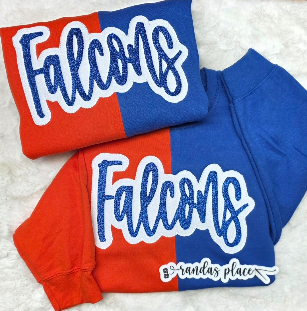 Falcons Split Sparkle Crewneck