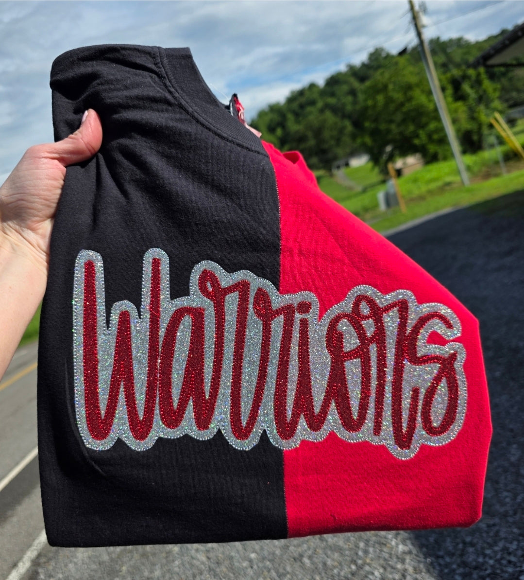 Warriors Split Sparkle Tee