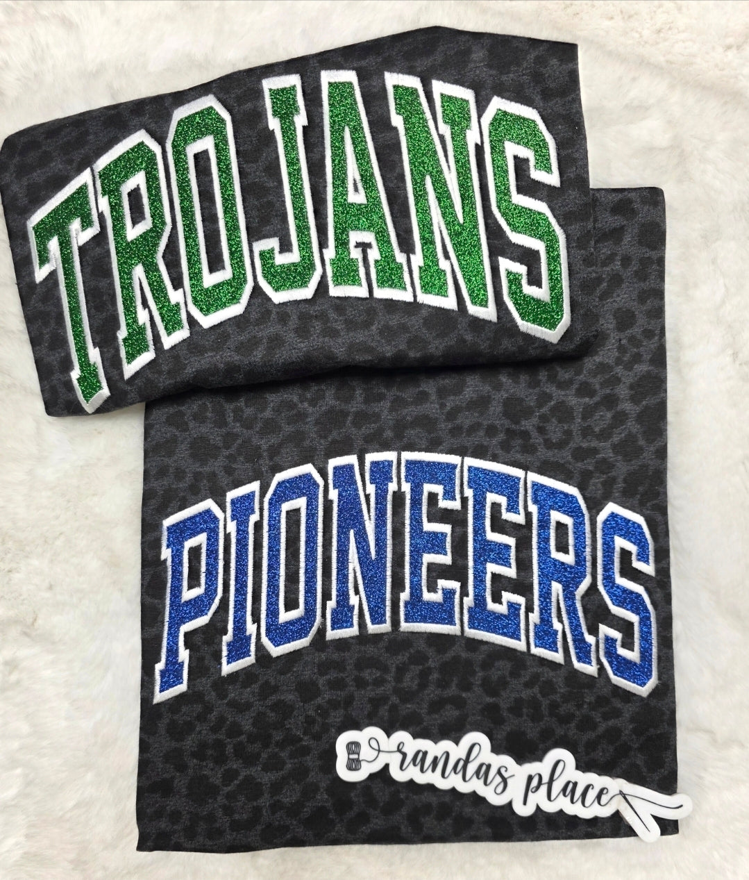 Pioneers/Trojans Sparkle Leopard Tee