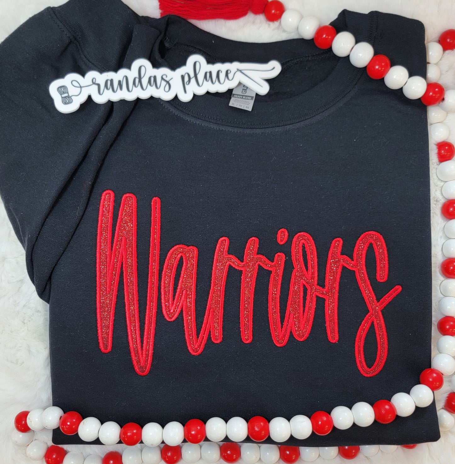 Warriors Script Sparkle Crewneck