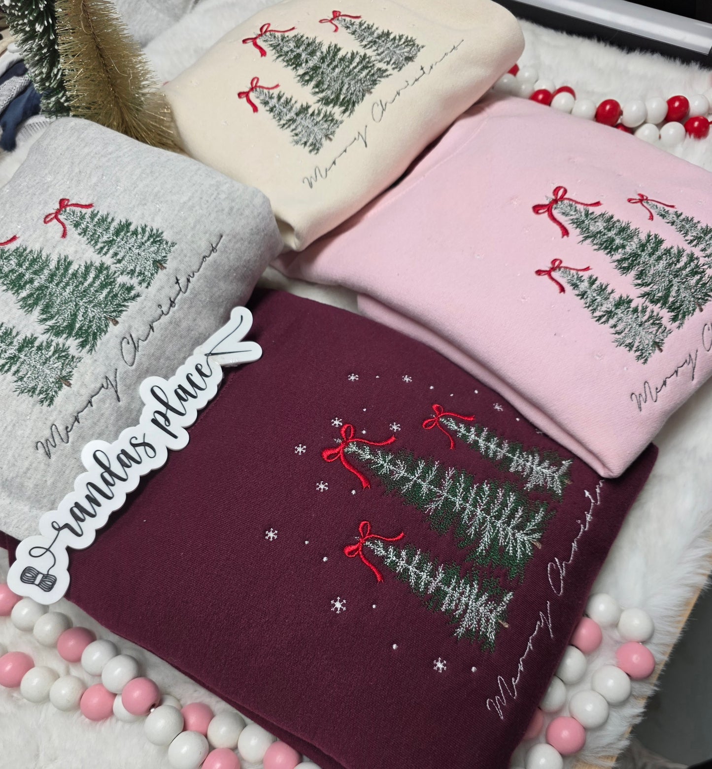 Merry Christmas Embroidered Crewneck