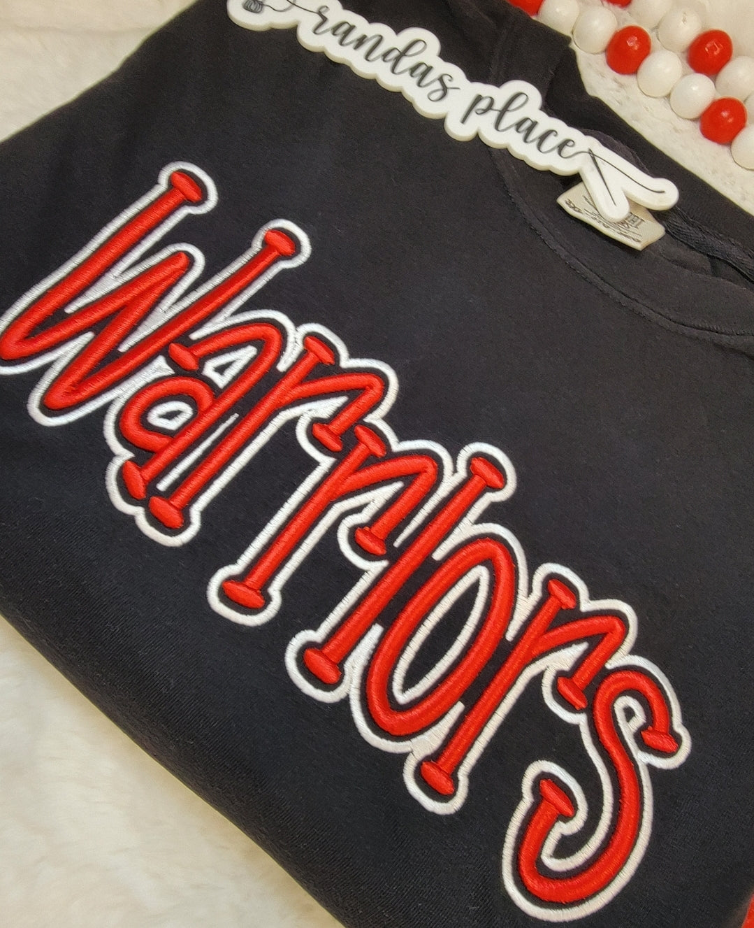 Warriors Embroidered Puff Tee/Sweatshirt