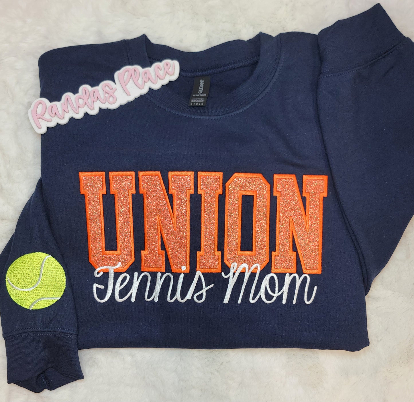 Union Bears Tennis Mom Sparkle Crewneck