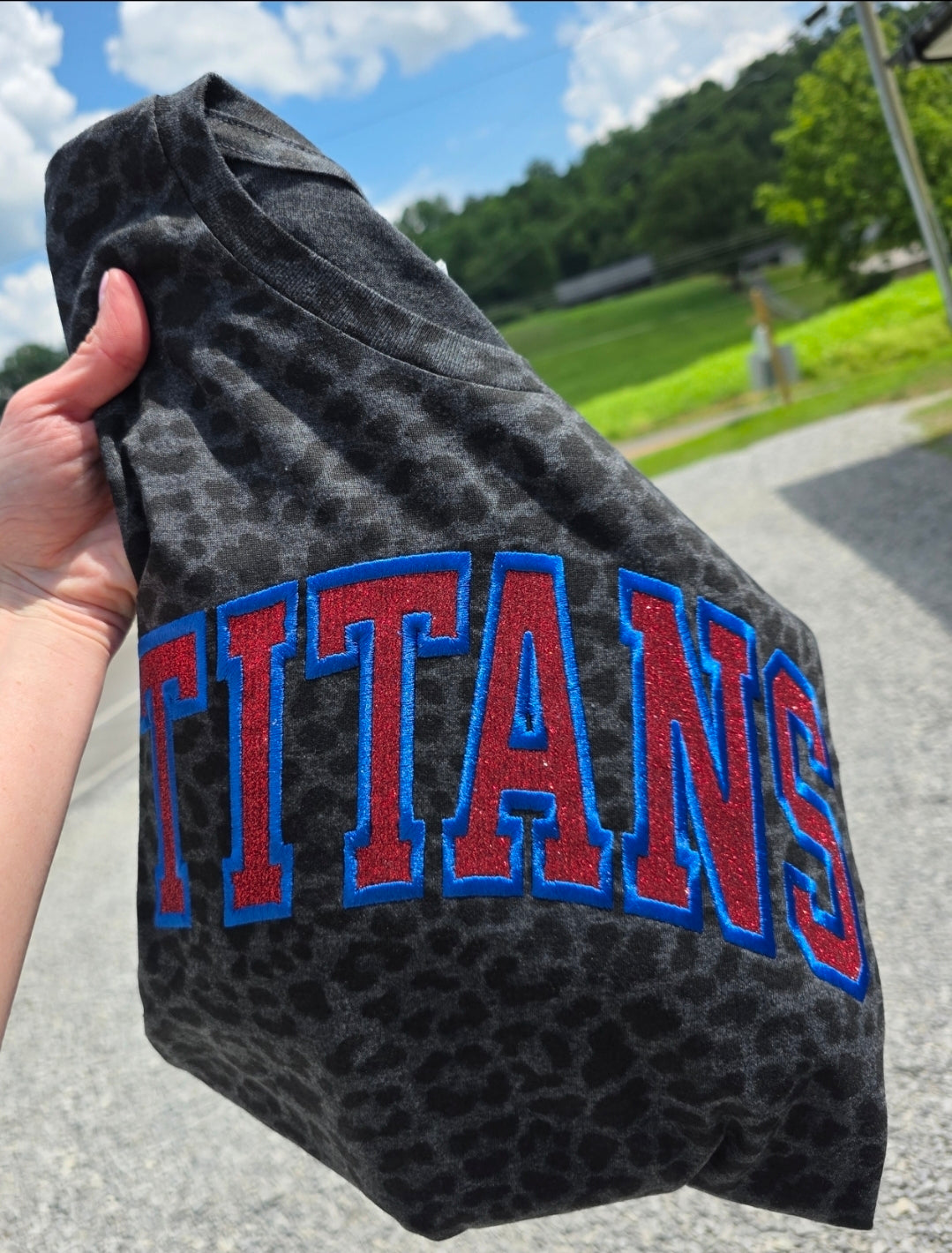 Twin Springs Titans Sparkle Leopard Tee