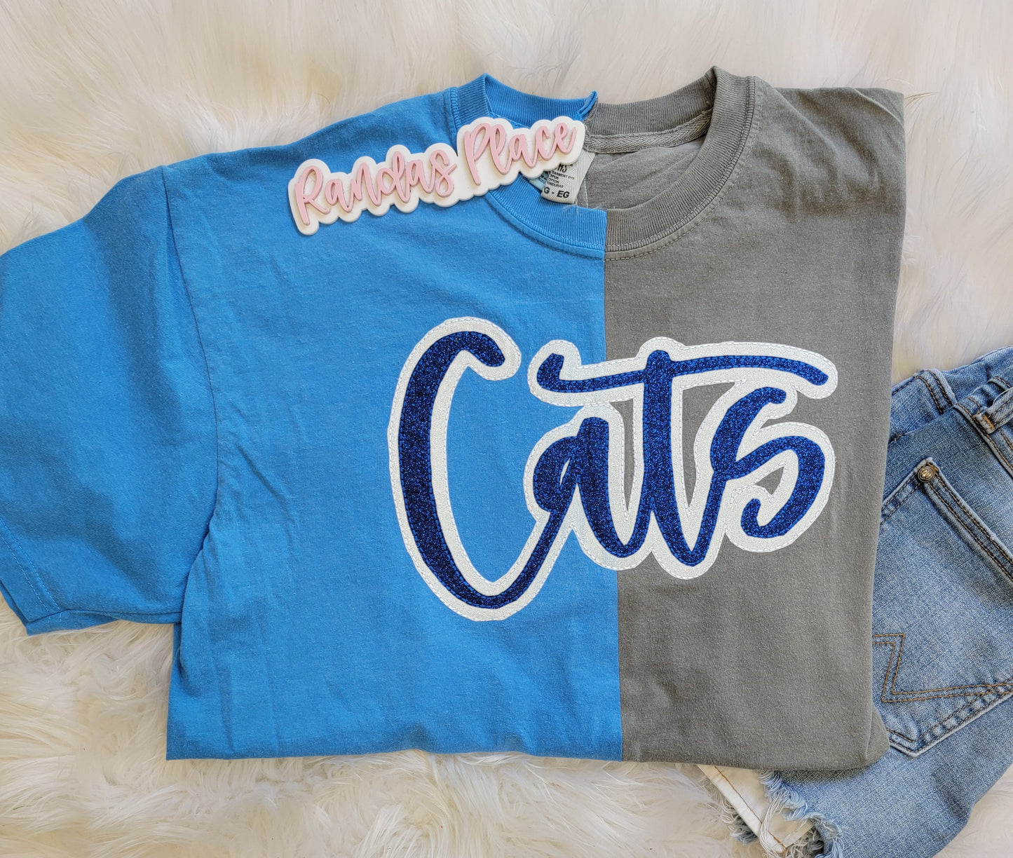 Cats Split Sparkle Tee