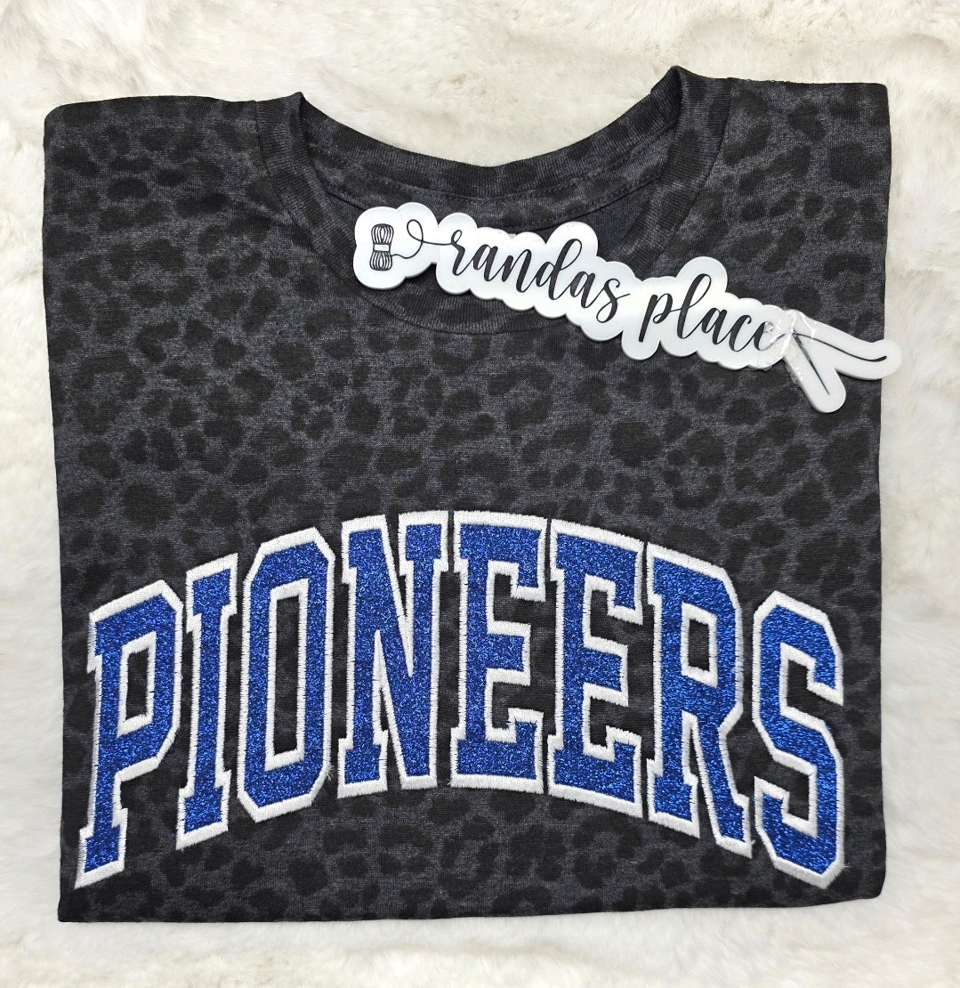 Pioneers/Trojans Sparkle Leopard Tee