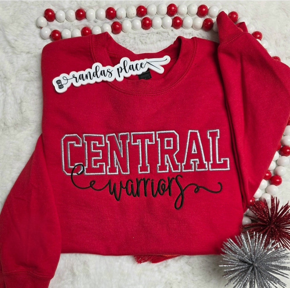 Central Warriors Varsity & Script Crewneck