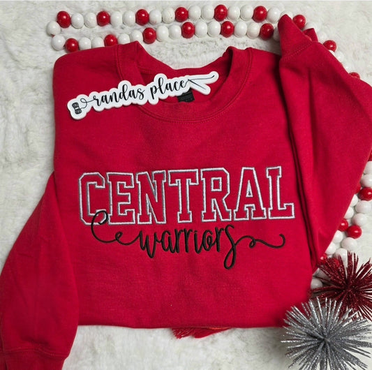 Central Warriors Varsity & Script Crewneck