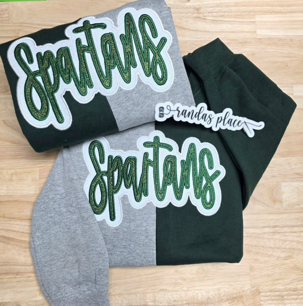 Spartans Split Sparkle Crewneck