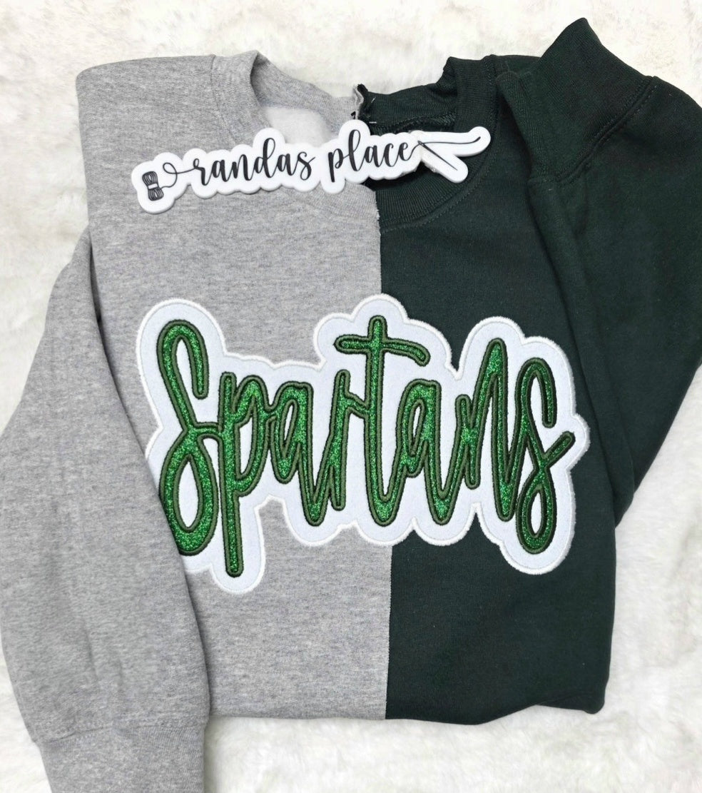 Spartans Split Sparkle Crewneck