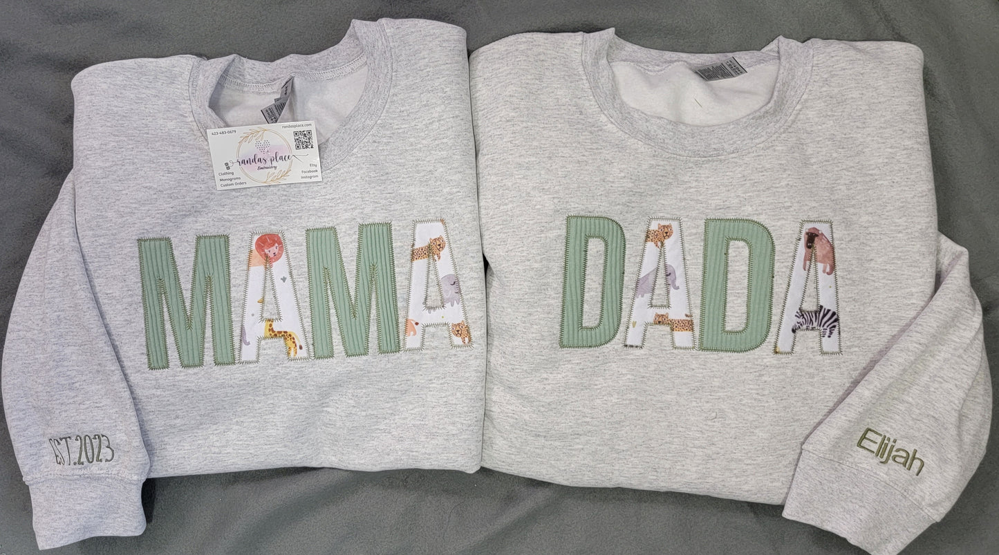 Custom DADA Crewneck with Infant Apparel 3XL-5XL