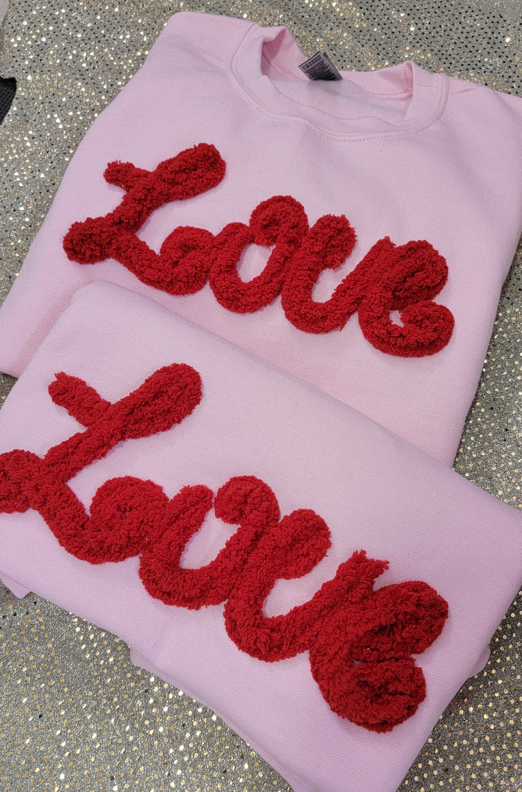 LOVE Chenille Yarn Valentine Crewneck