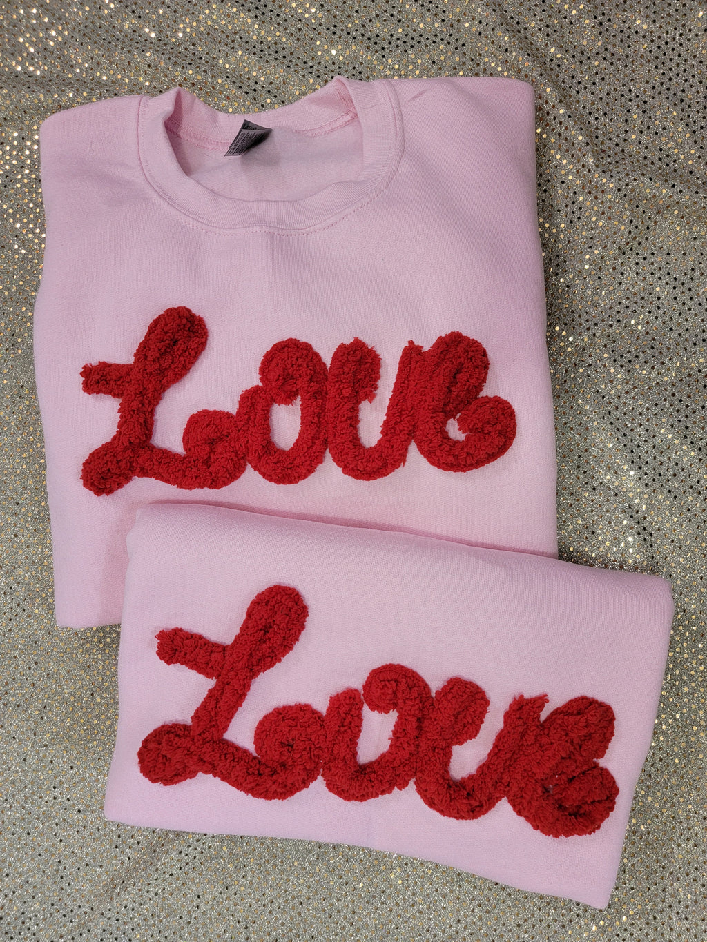 LOVE Chenille Yarn Valentine Crewneck