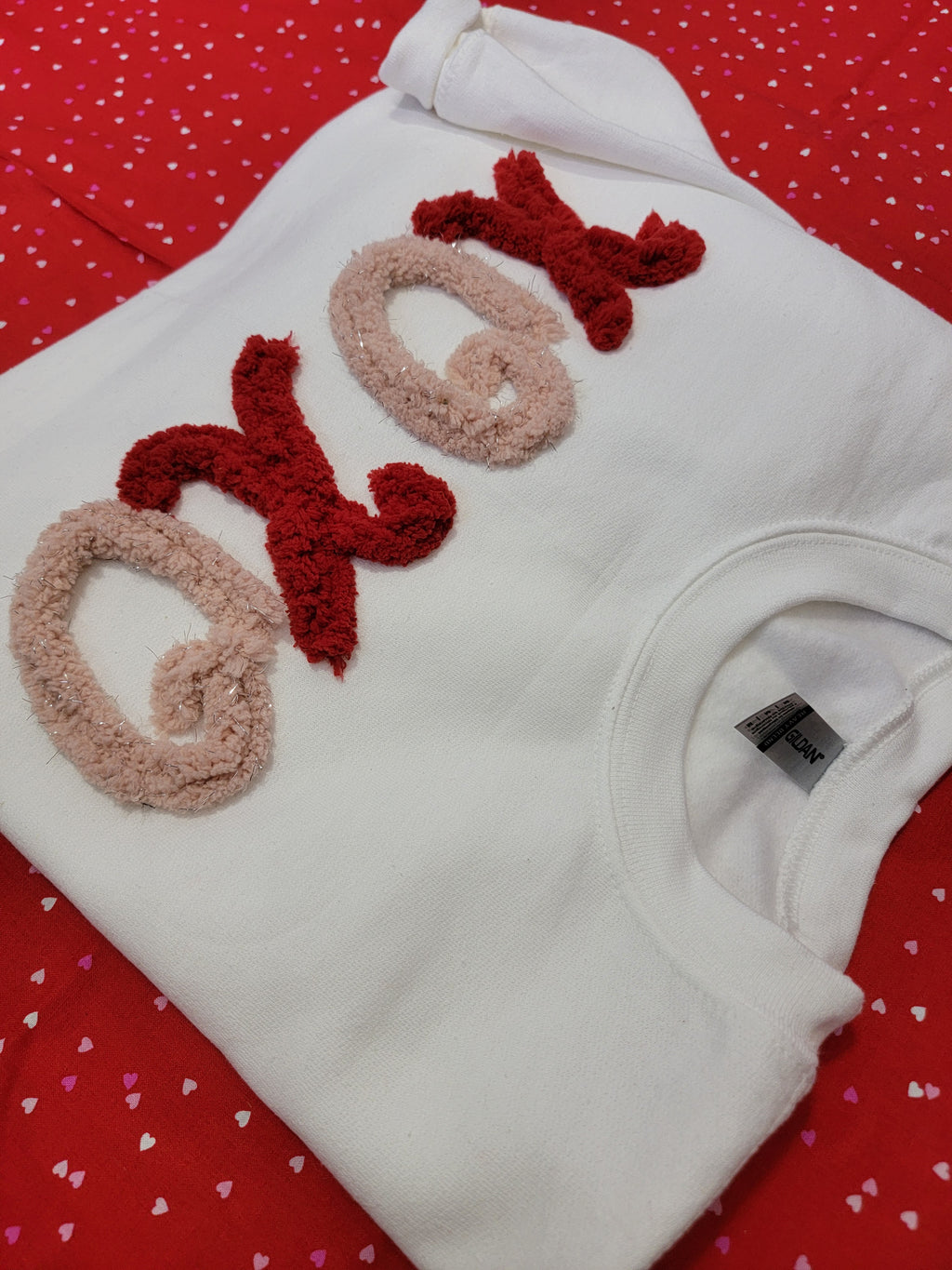 XOXO Chenille Yarn Valentine Crewneck