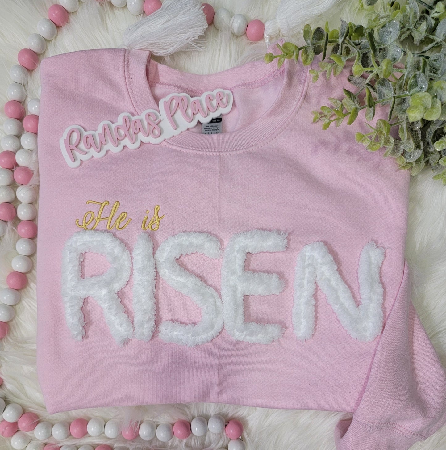 He is Risen Chenille Yarn Crewneck