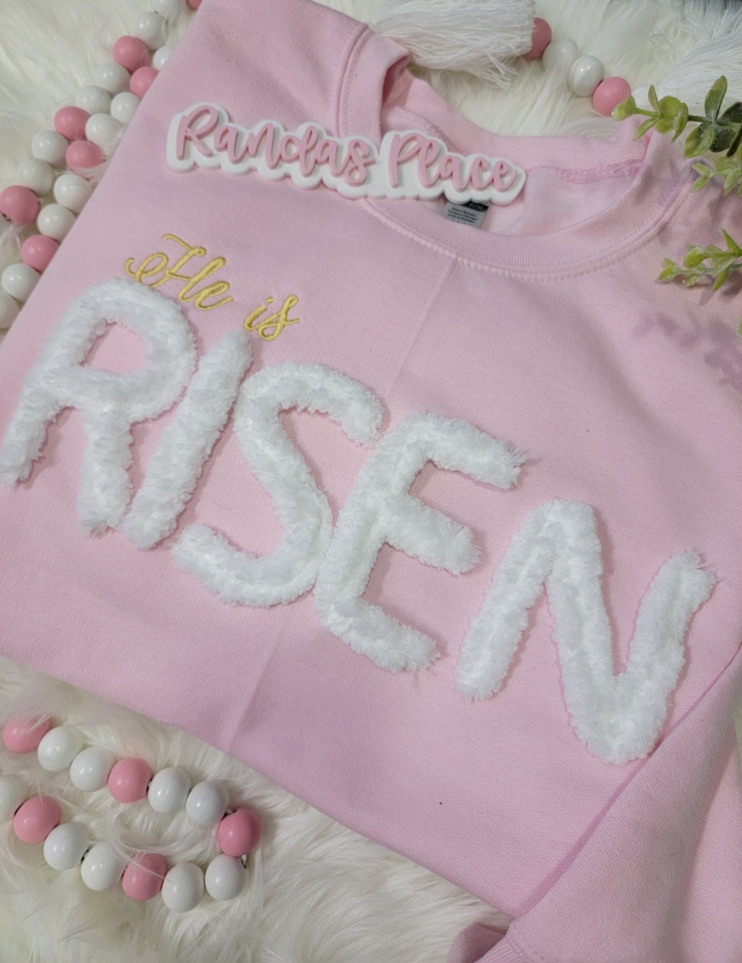 He is Risen Chenille Yarn Crewneck