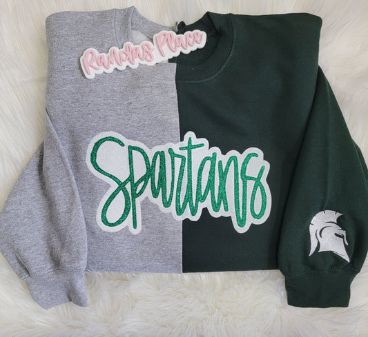 Spartans Split Sparkle Crewneck