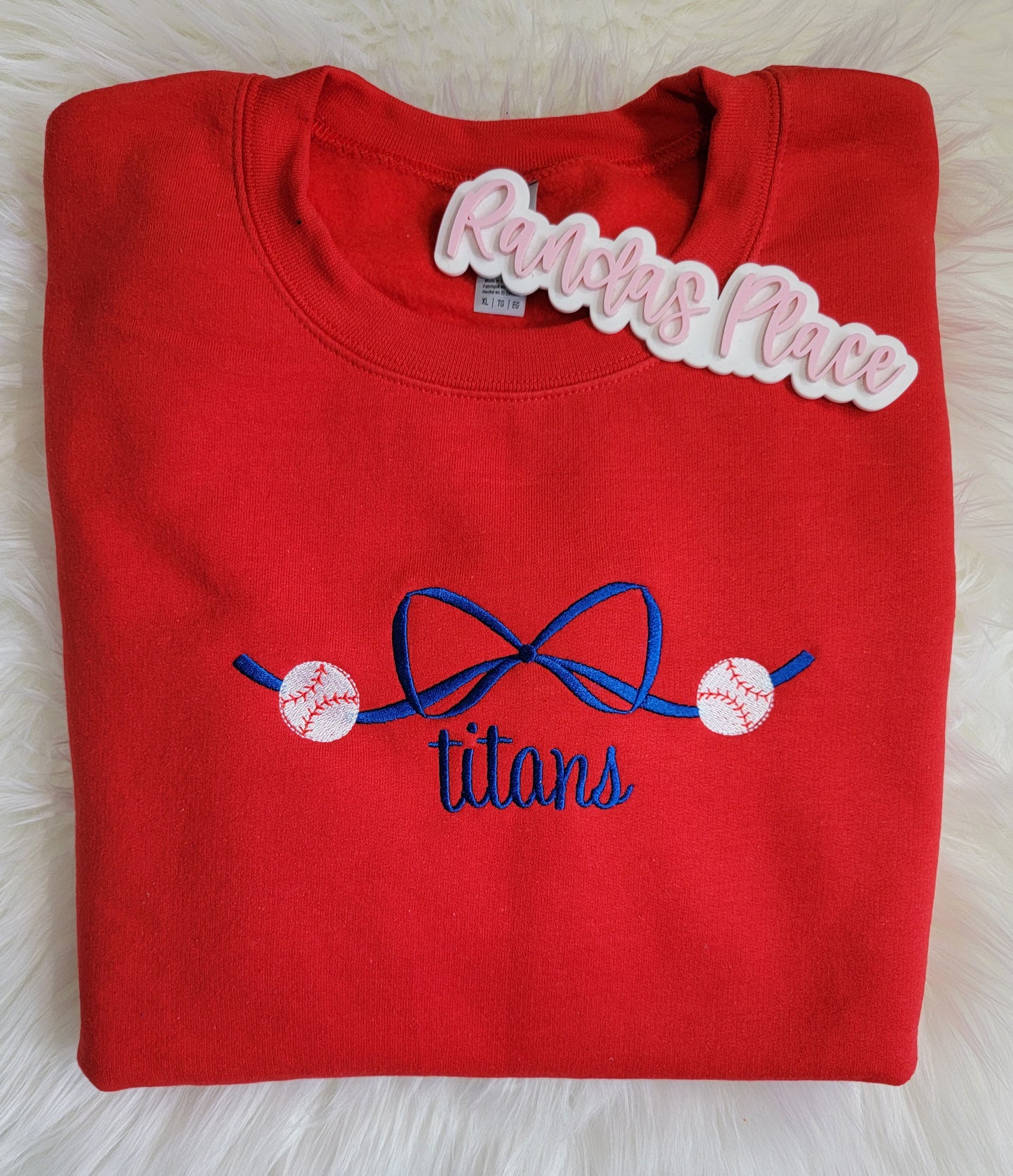 Titans Baseball Bow Crewneck