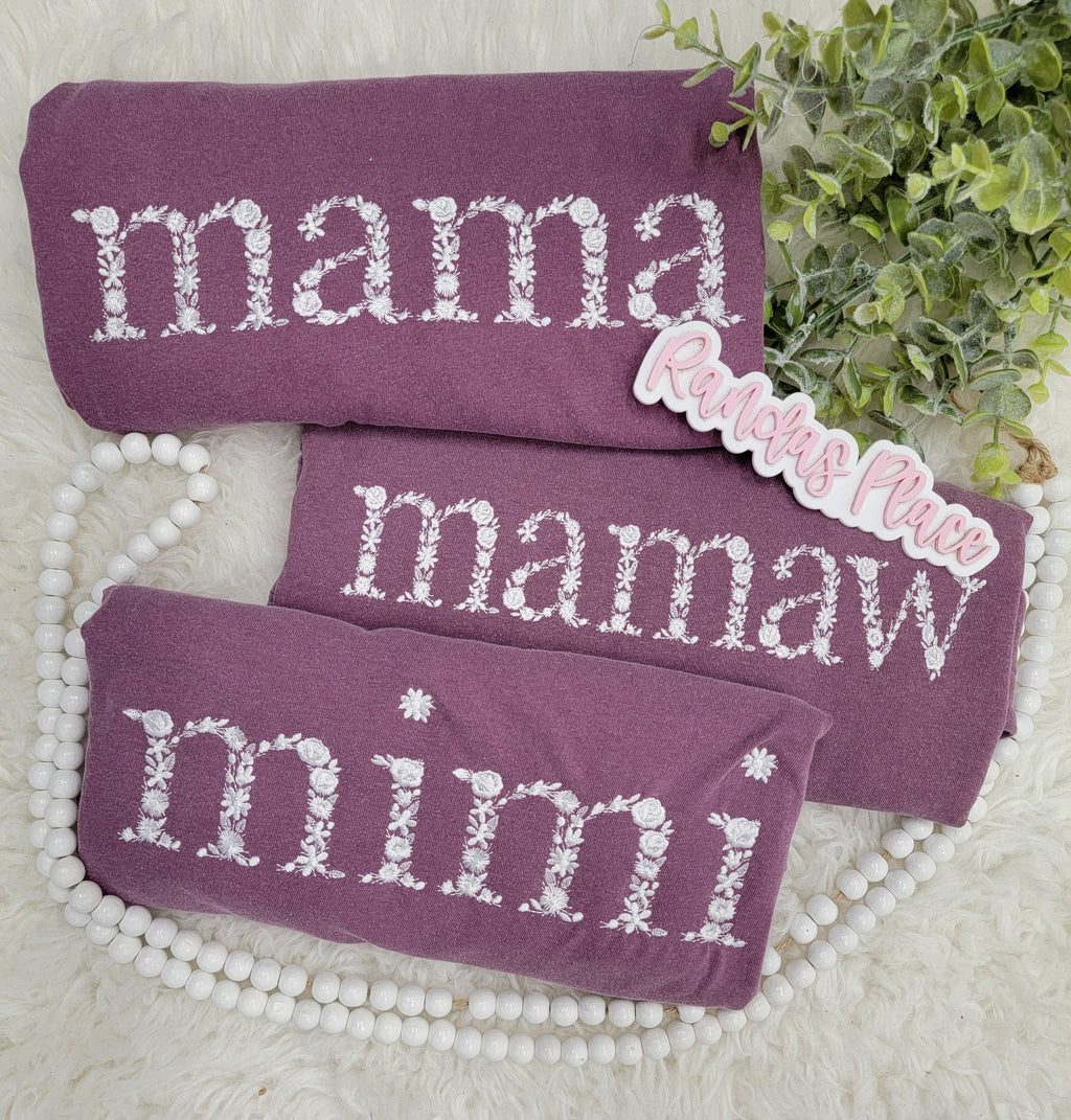 Floral Comfort Colors Mama Tee