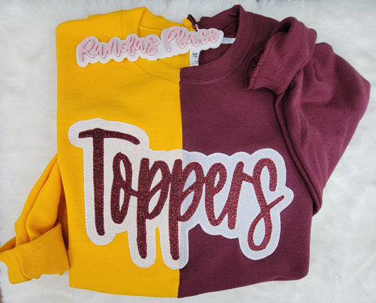 Toppers Split Sparkle Crewneck