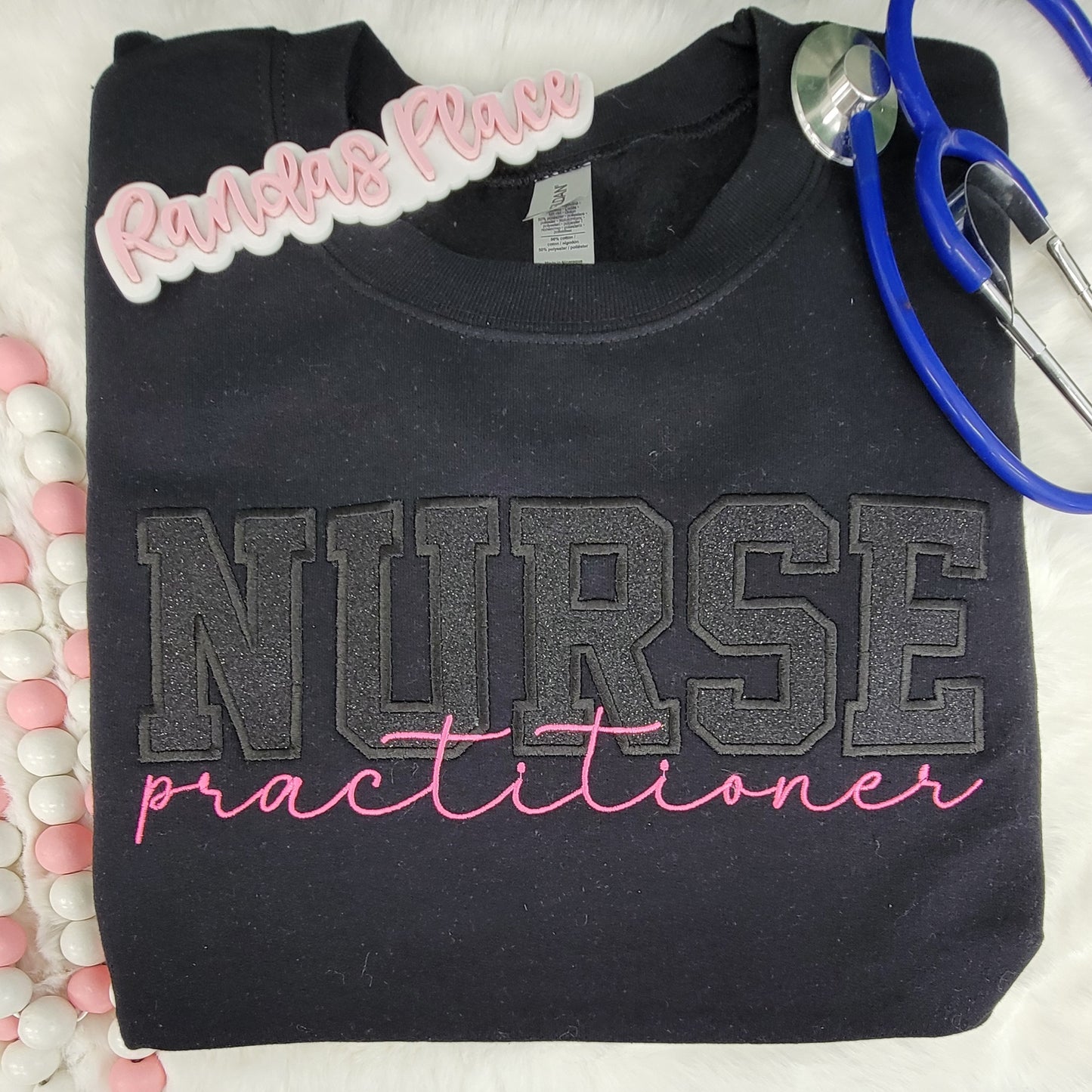 Black Sparkle Nurse Practitioner Crewneck