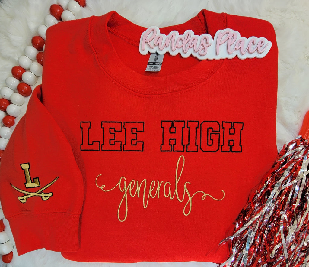 Lee High Generals Varsity & Script Crewneck