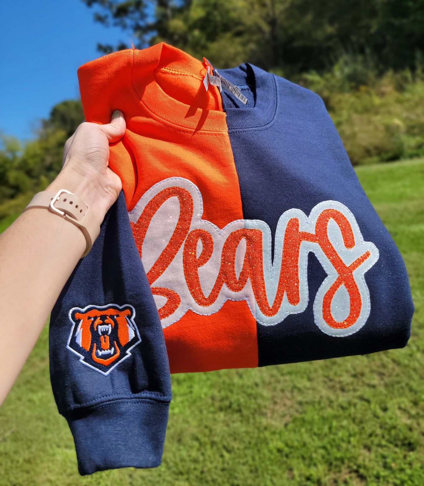 Bears Split Sparkle Crewneck