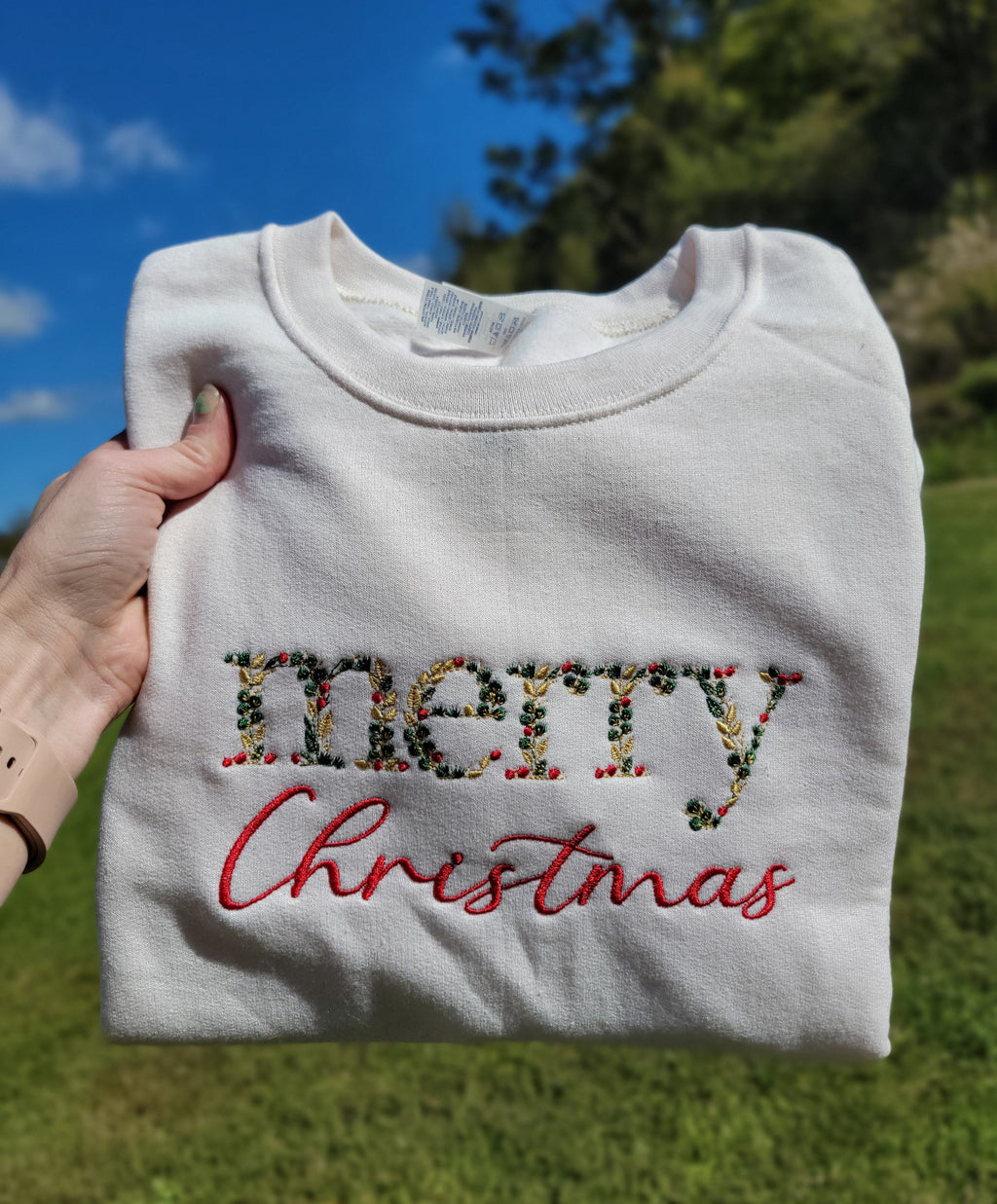 Merry Christmas Floral Crewneck