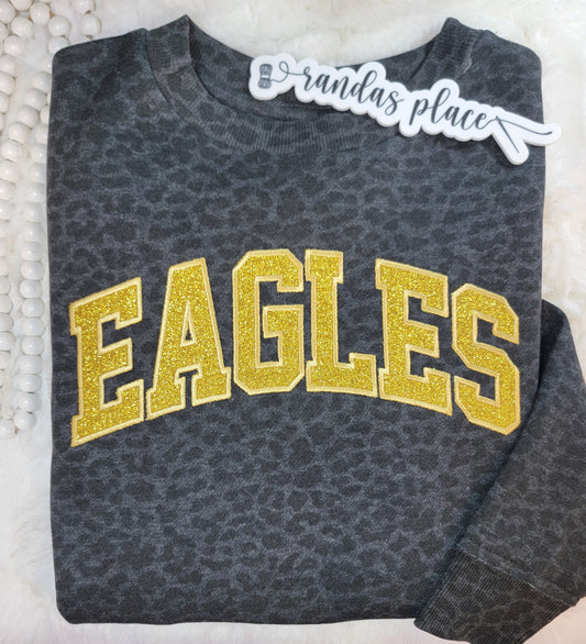 Eagles Leopard Ladies Crewneck