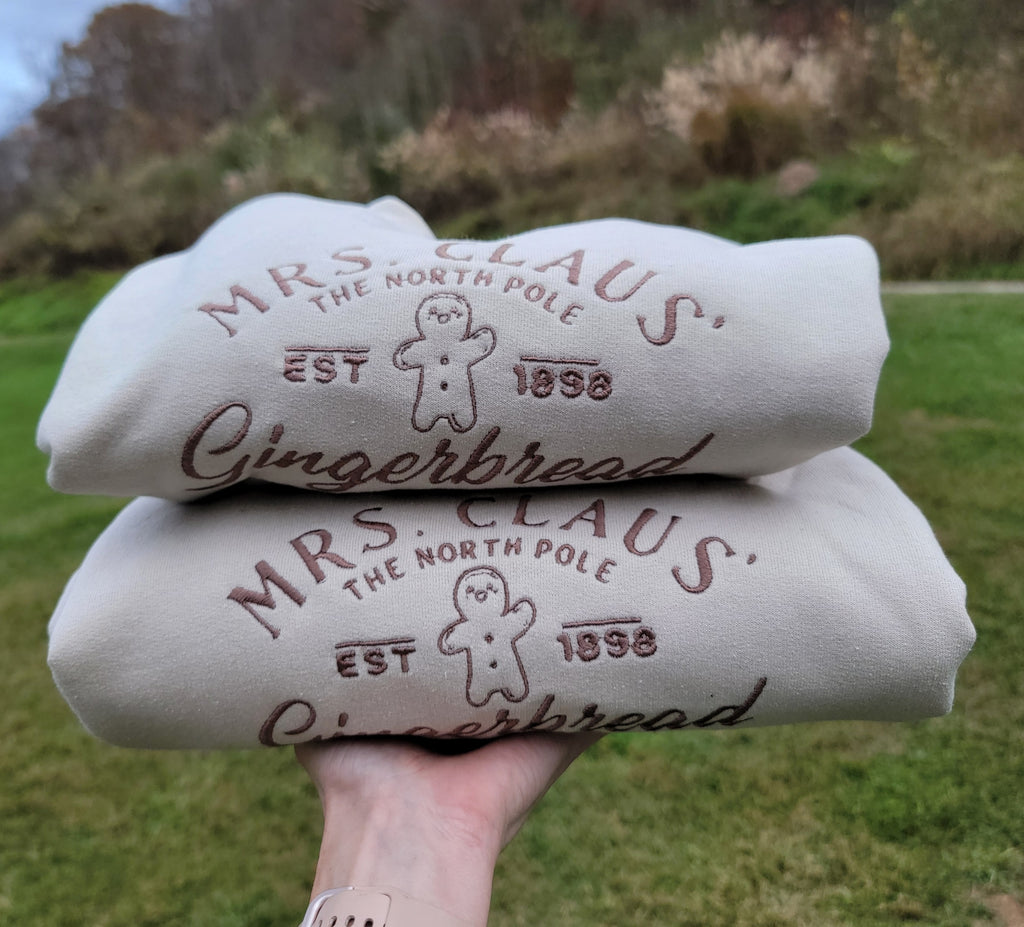 Mrs Claus Gingerbread Chrstmas Crewneck