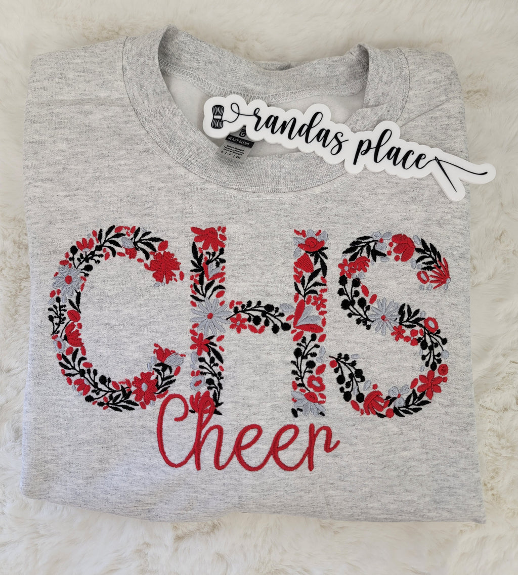 CHS Cheer Floral Crewneck