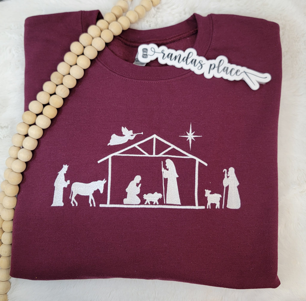 Christmas Nativity Silhouette Crewneck