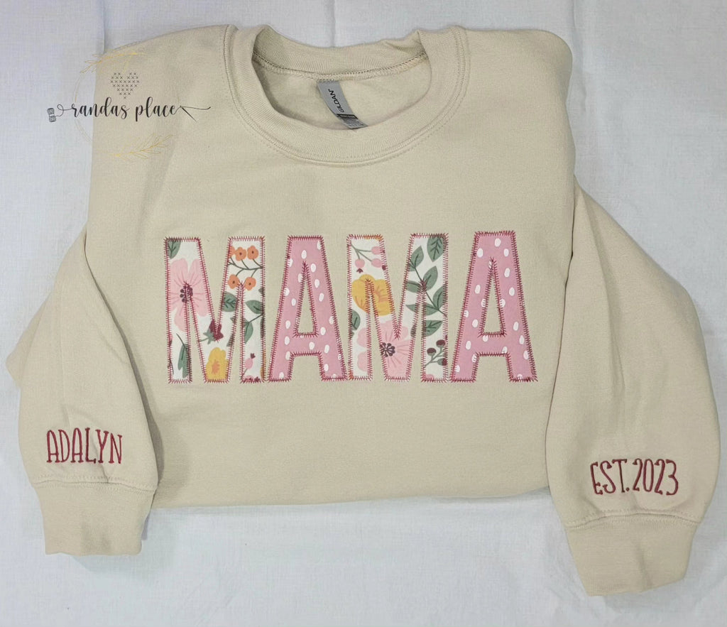 Custom MAMA Crewneck with Infant Apparel 3XL-5XL