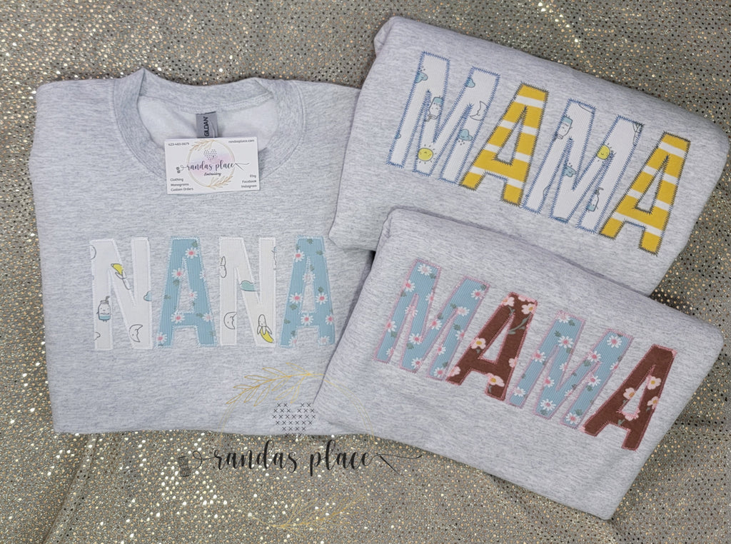 Custom NANA Crewneck with Infant Apparel 3XL-5XL