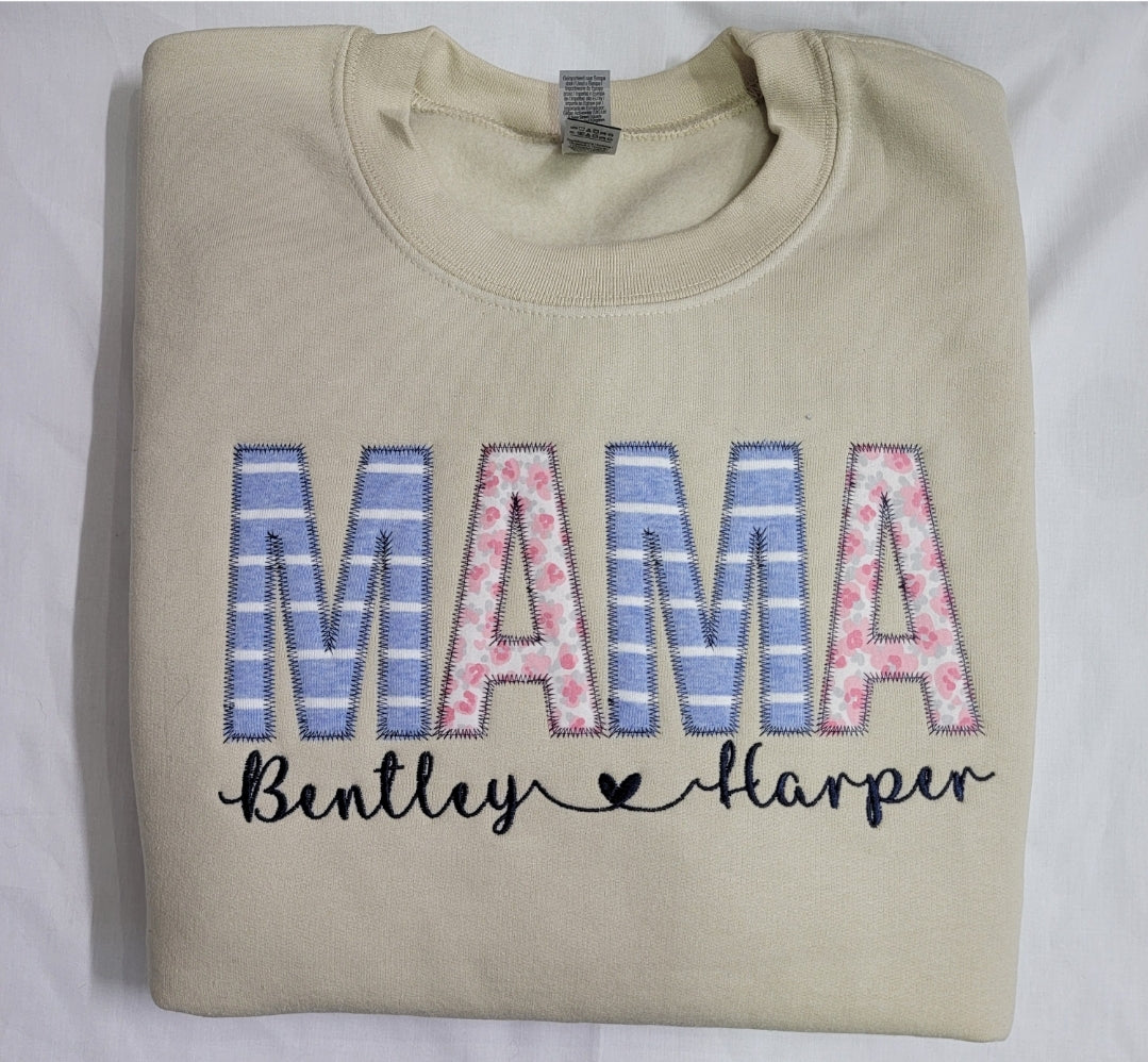 Custom MAMA & NAMES Crewneck with Infant Apparel 3XL-5XL