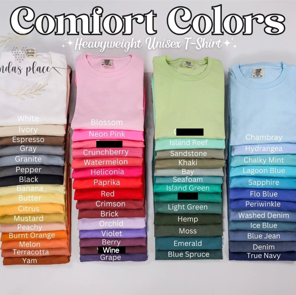 Floral Comfort Colors Custom Name Tee