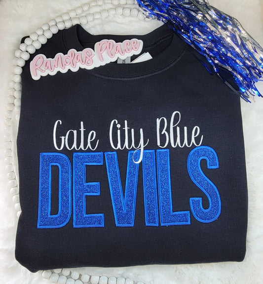 Gate City Blue Devils Sparkle Crewneck